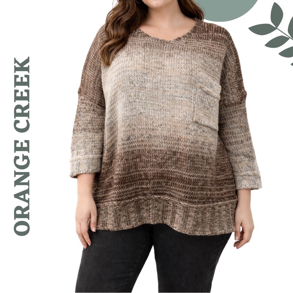 🛍️ Orange Creek Oversized Knit Sweater | One Size | Cozy Neutral Tones
